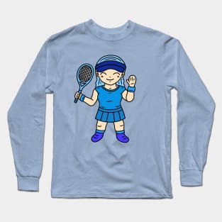 Cute girl tennis player Long Sleeve T-Shirt